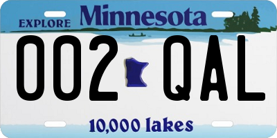 MN license plate 002QAL