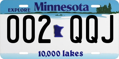MN license plate 002QQJ