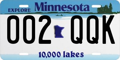 MN license plate 002QQK