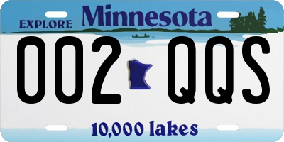 MN license plate 002QQS
