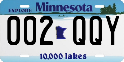 MN license plate 002QQY
