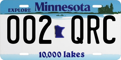 MN license plate 002QRC