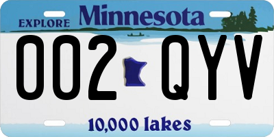 MN license plate 002QYV