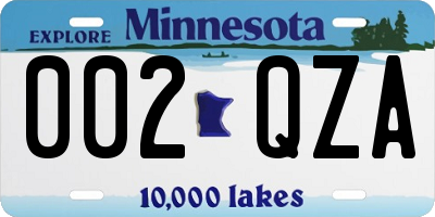 MN license plate 002QZA