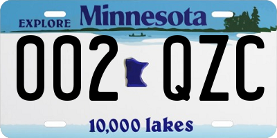 MN license plate 002QZC