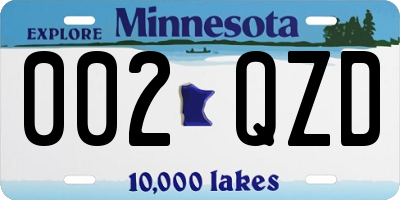 MN license plate 002QZD