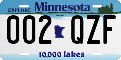 MN license plate 002QZF
