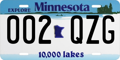 MN license plate 002QZG