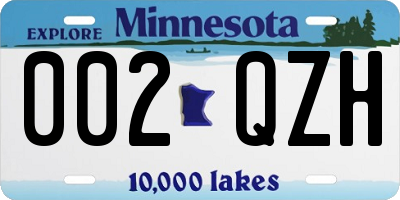 MN license plate 002QZH