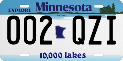 MN license plate 002QZI