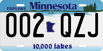 MN license plate 002QZJ