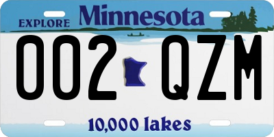 MN license plate 002QZM