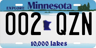 MN license plate 002QZN