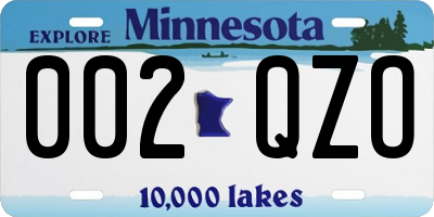 MN license plate 002QZO