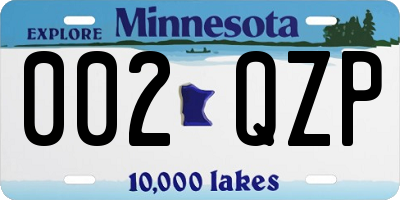 MN license plate 002QZP