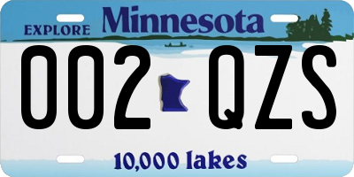 MN license plate 002QZS