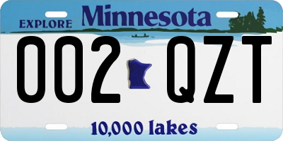 MN license plate 002QZT