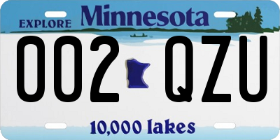 MN license plate 002QZU