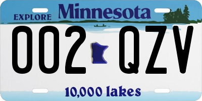 MN license plate 002QZV