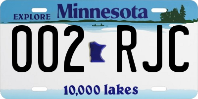 MN license plate 002RJC