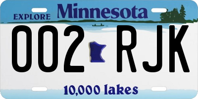 MN license plate 002RJK