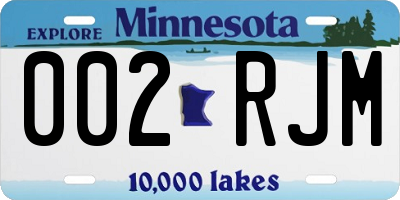 MN license plate 002RJM