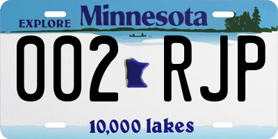 MN license plate 002RJP