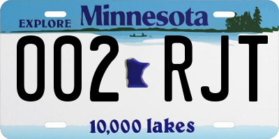 MN license plate 002RJT