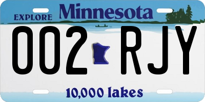 MN license plate 002RJY