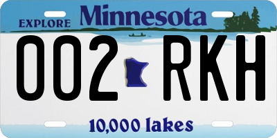 MN license plate 002RKH