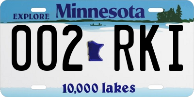 MN license plate 002RKI