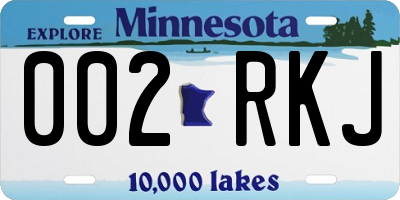 MN license plate 002RKJ