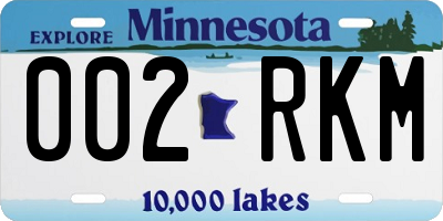 MN license plate 002RKM