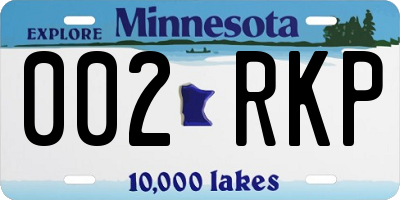 MN license plate 002RKP