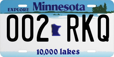MN license plate 002RKQ