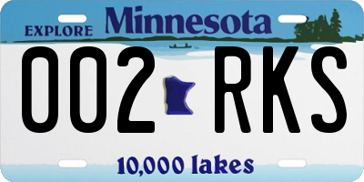 MN license plate 002RKS