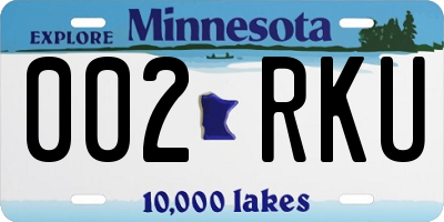 MN license plate 002RKU