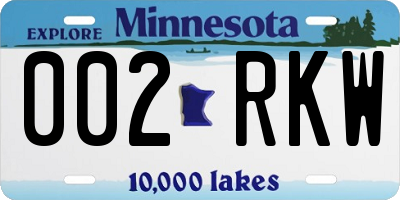 MN license plate 002RKW
