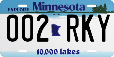 MN license plate 002RKY