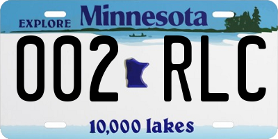 MN license plate 002RLC
