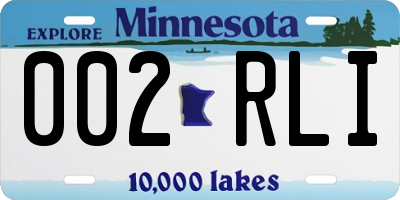 MN license plate 002RLI