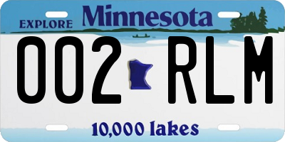 MN license plate 002RLM