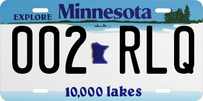 MN license plate 002RLQ