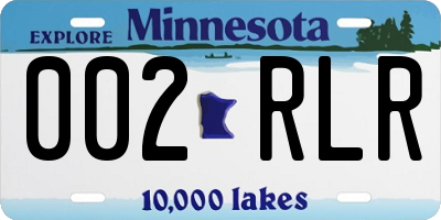 MN license plate 002RLR