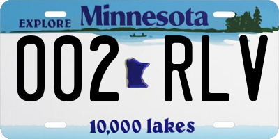 MN license plate 002RLV