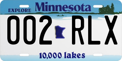 MN license plate 002RLX