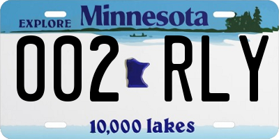MN license plate 002RLY