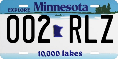 MN license plate 002RLZ