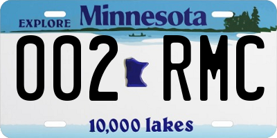 MN license plate 002RMC