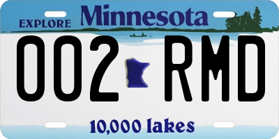 MN license plate 002RMD